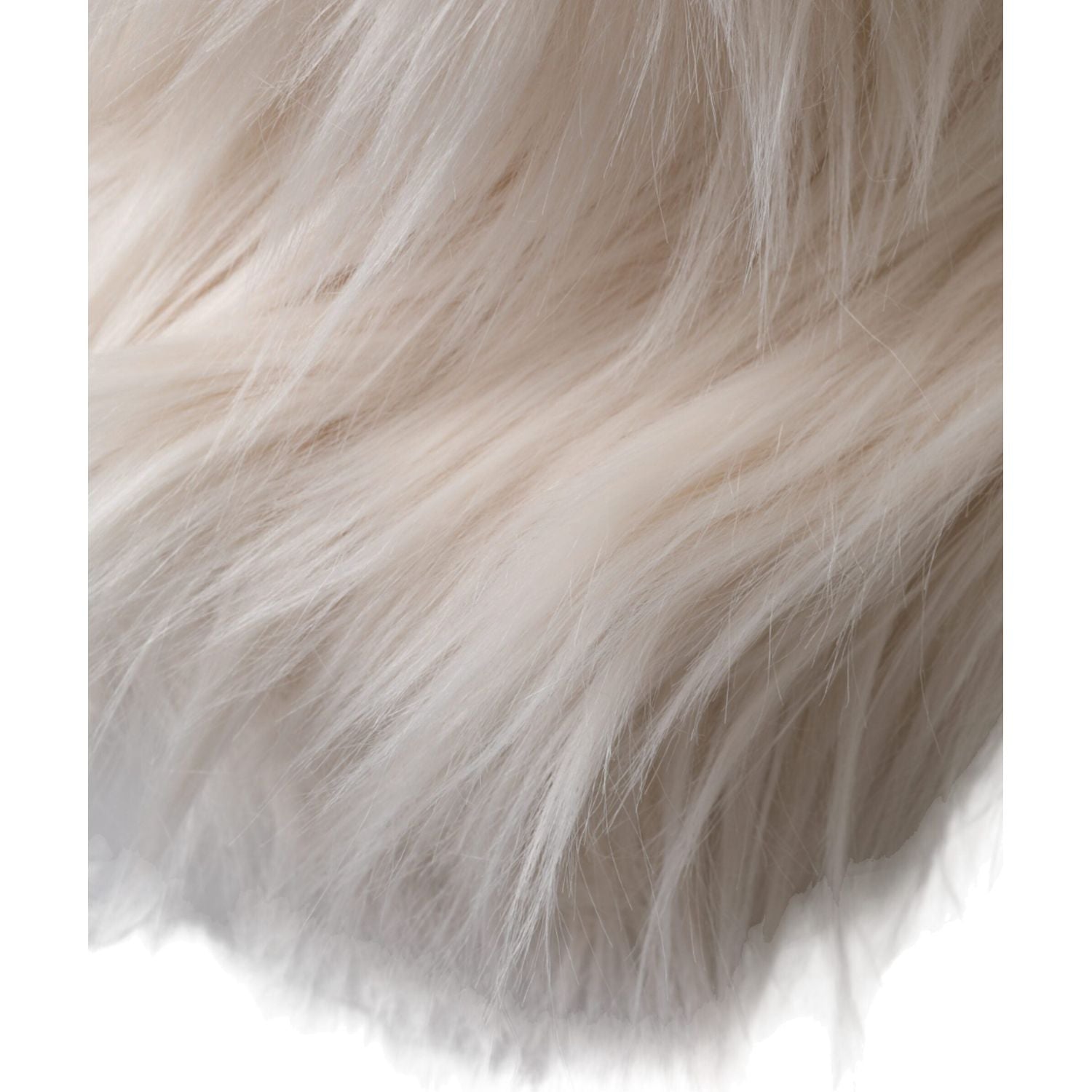 قبعة دلو نسائية من الفرو الأكريليكي باللون الأبيض من دولتشي آند غابانا