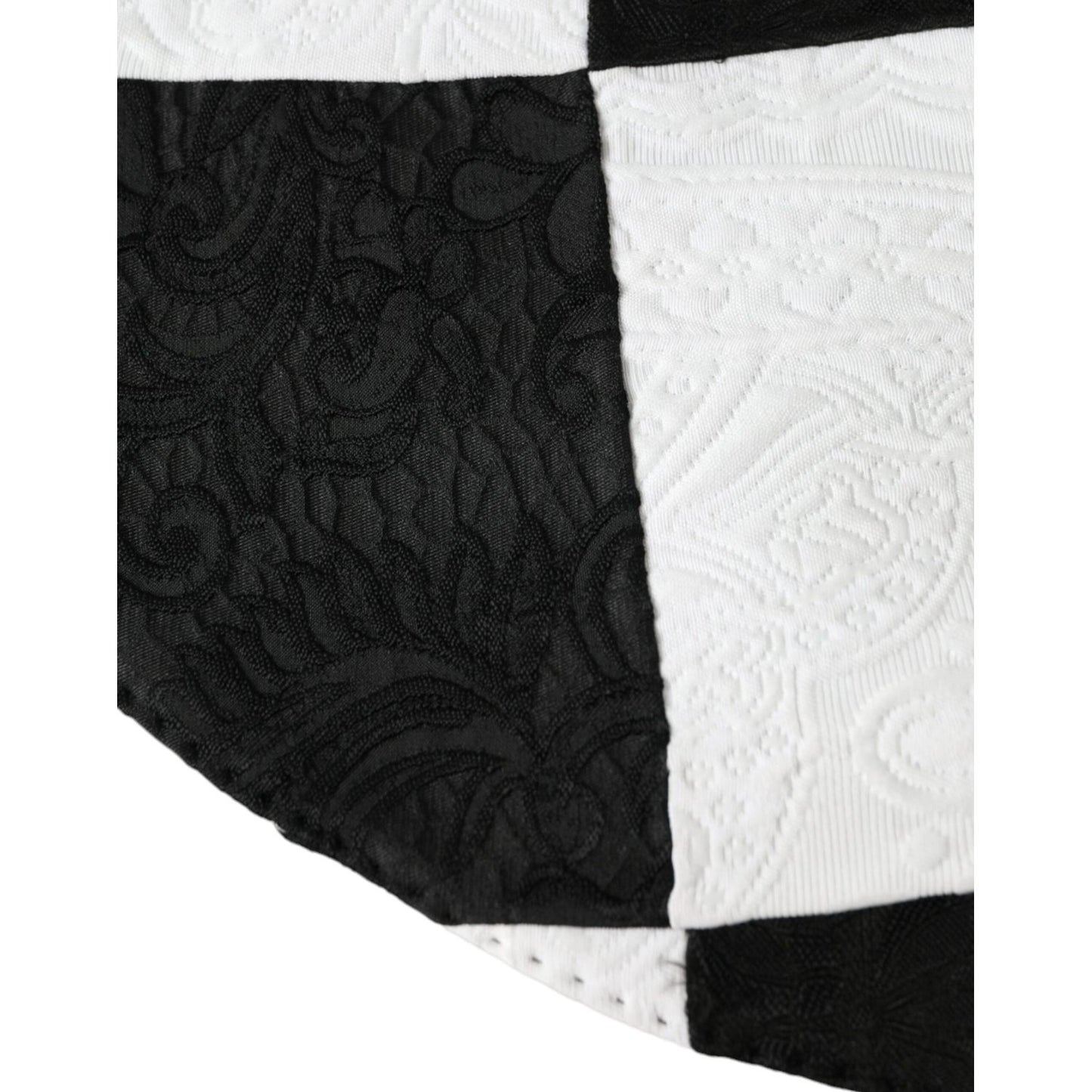 Dolce & Gabbana Black White Checkered Wide Brim Floppy Hat