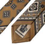 Dolce & Gabbana Yellow 100% Silk Wheel Print Adjustable Men Tie KRA3307