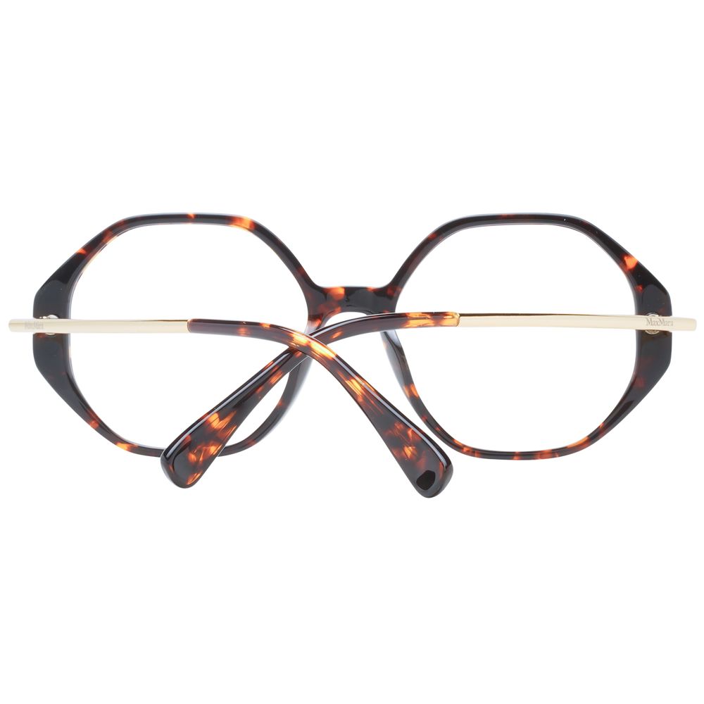 Max Mara Brown Women Glasses Frame, full-rim plastic, round style, 54-18-145 size, includes branded case.