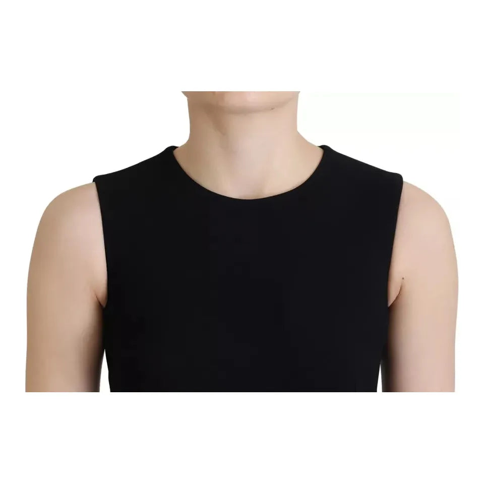 فستان دولتشي آند غابانا الأسود ذو التصميم الضيق من الفيسكوز