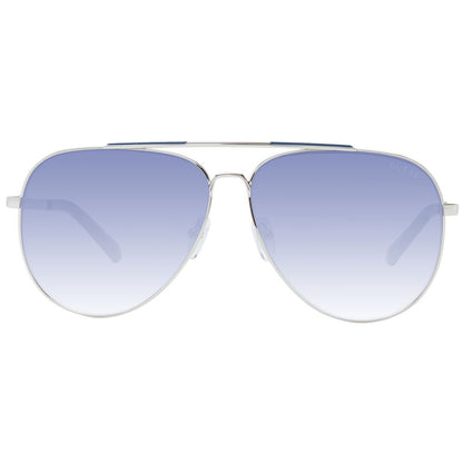 Guess Gold Metal Sunglasses for men with blue gradient lenses, full-rim gold metal frame, aviator style, 100% UVA & UVB protection.