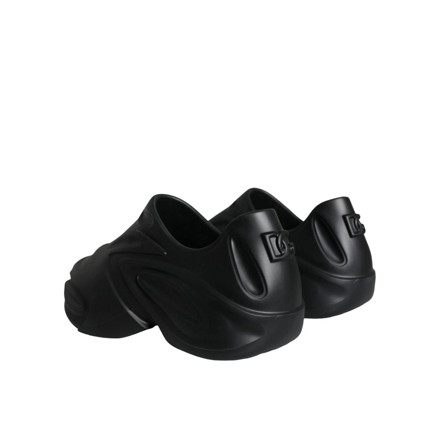 Dolce & Gabbana Black Foiled Rubber Toy Low Top Sneakers Shoes