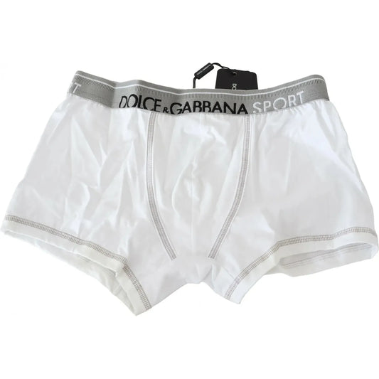 Dolce & Gabbana White Cotton Stretch Regular Boxer Underwear BIK1057-IT3