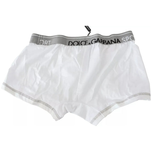 Dolce & Gabbana White Cotton Stretch Regular Boxer Underwear BIK1057-IT3