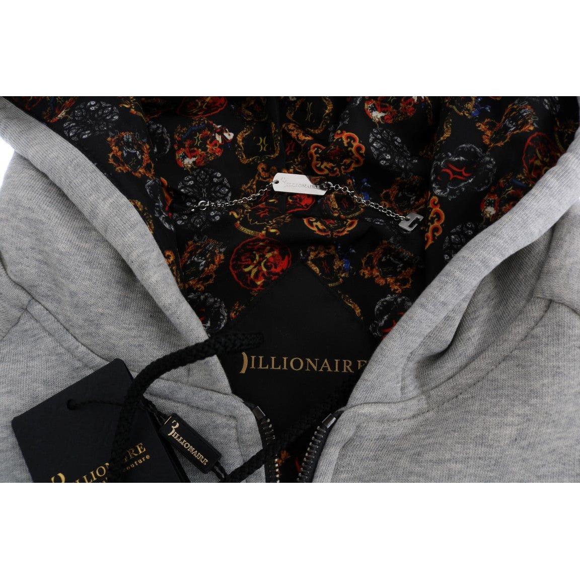 بدلة رياضية أنيقة رمادية اللون من القطن بغطاء رأس من Billionaire Italian Couture