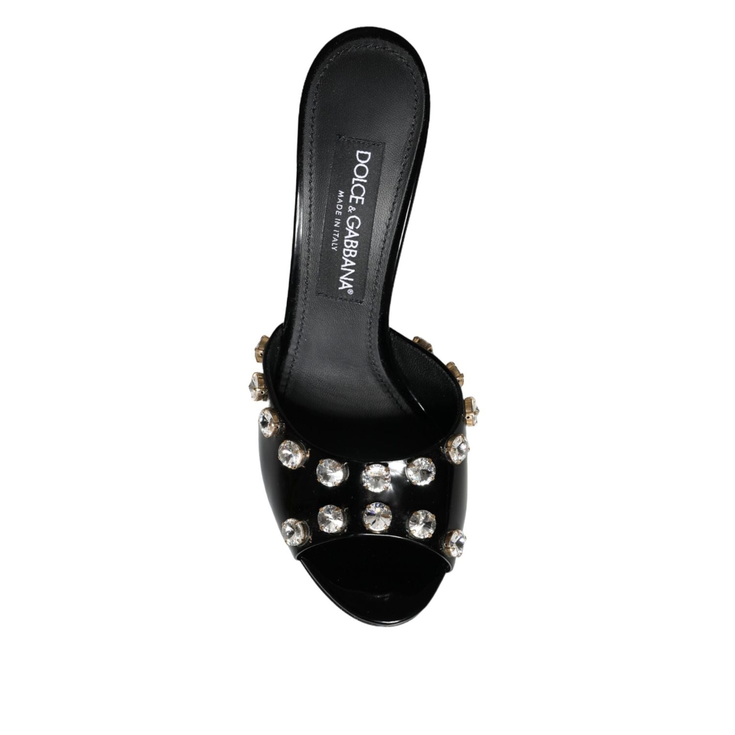 Dolce & Gabbana Black Crystal Heels Keira Sandals Shoes