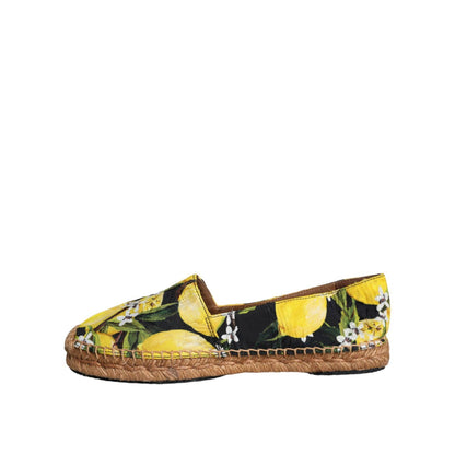 Dolce & Gabbana Multicolor Lemon Slip On Espadrilles Shoes