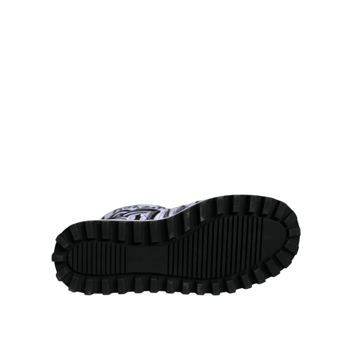 Dolce & Gabbana White Padded Logo Print Mid Calf Boots Shoes