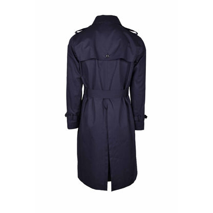 Aquascutum Blue Cotton Men's Trench Coat