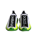 Dolce & Gabbana White Yellow Slip On Sorrento Sneakers Shoes LA11541-40.5