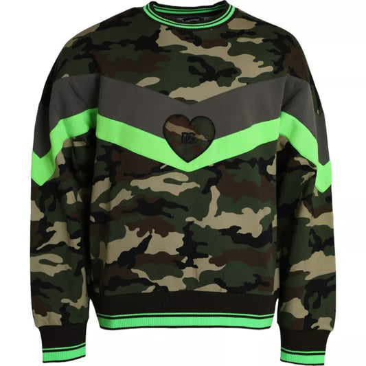 Dolce & Gabbana Multicolor Camouflage Sweatshirt Sweater TSH86428-52