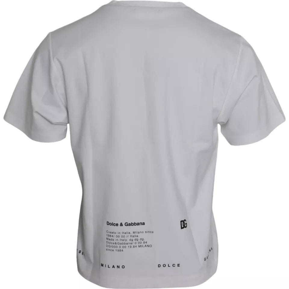 Dolce & Gabbana White Red Lips Print Cotton Men T-shirt TSH86572-44