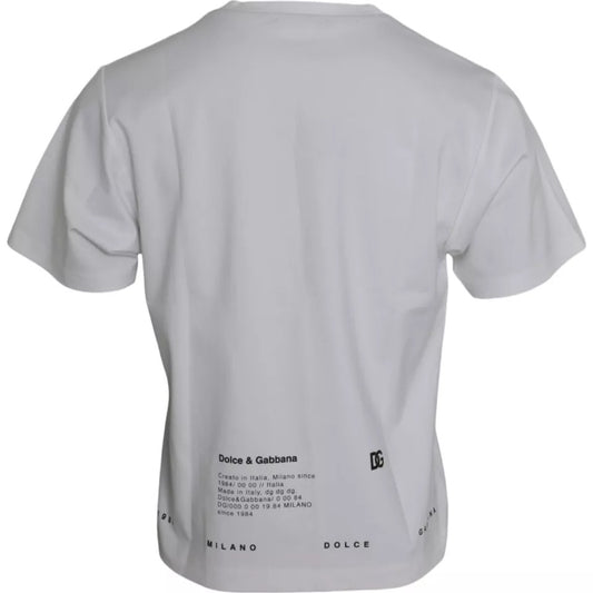 Dolce & Gabbana White Red Lips Print Cotton Men T-shirt TSH86572-44
