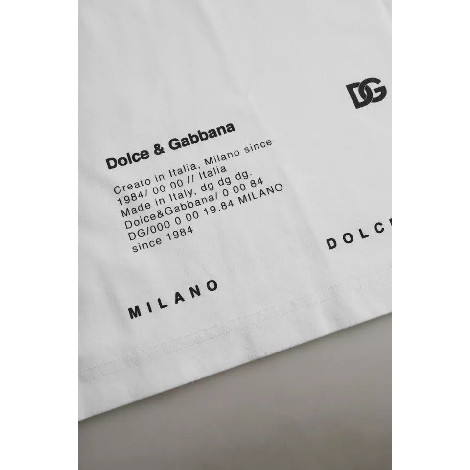 Dolce & Gabbana White Red Lips Print Cotton Men T-shirt TSH86572-44