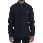 John Galliano Blue Casual Cotton Long Sleeve Shirt TSH1216-3