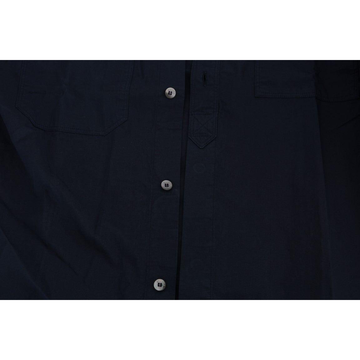 John Galliano Blue Casual Cotton Long Sleeve Shirt TSH1216-3