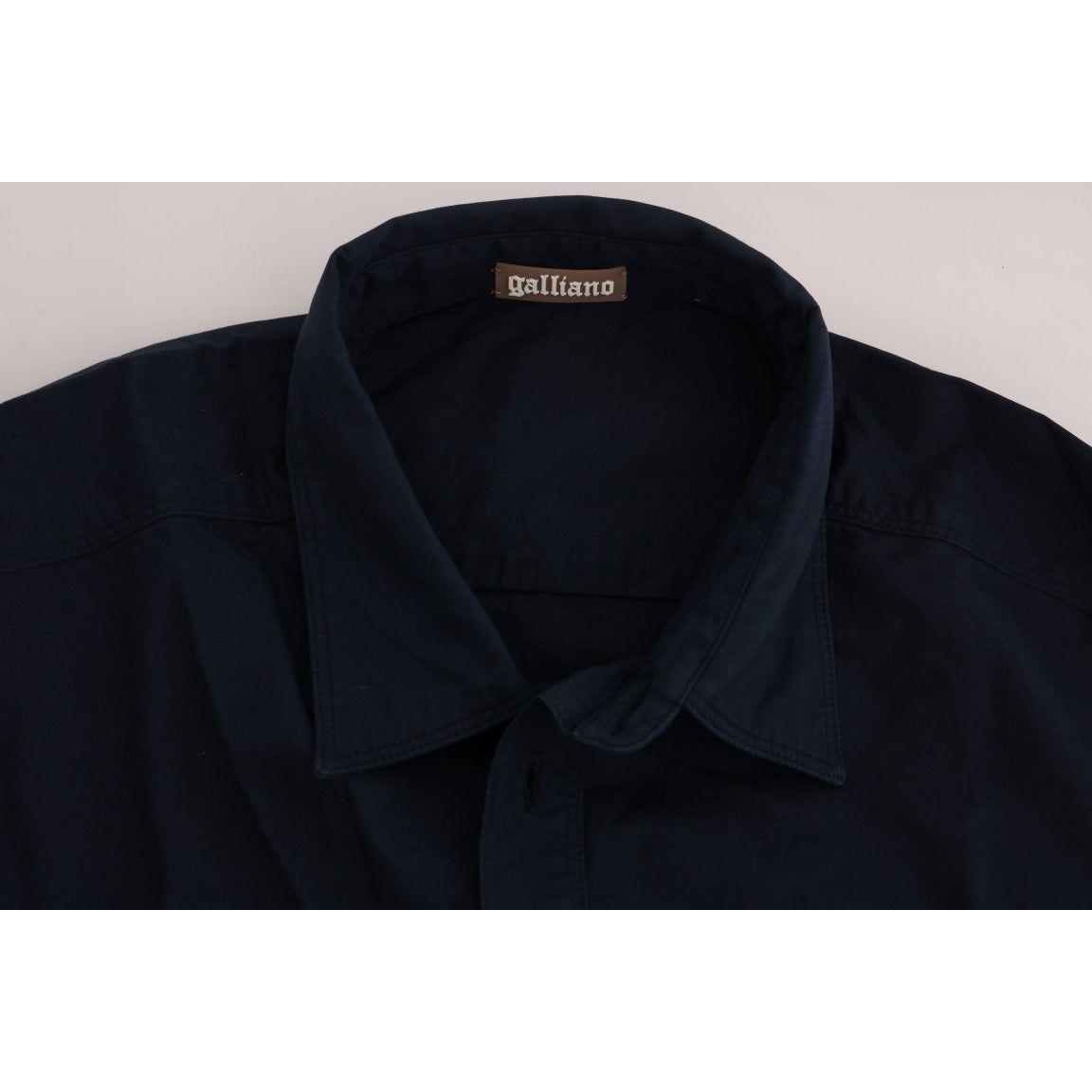 John Galliano Blue Casual Cotton Long Sleeve Shirt TSH1216-3