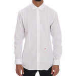 Moschino White Cotton Stretch Slim Fit Dress Shirt TSH1386-2