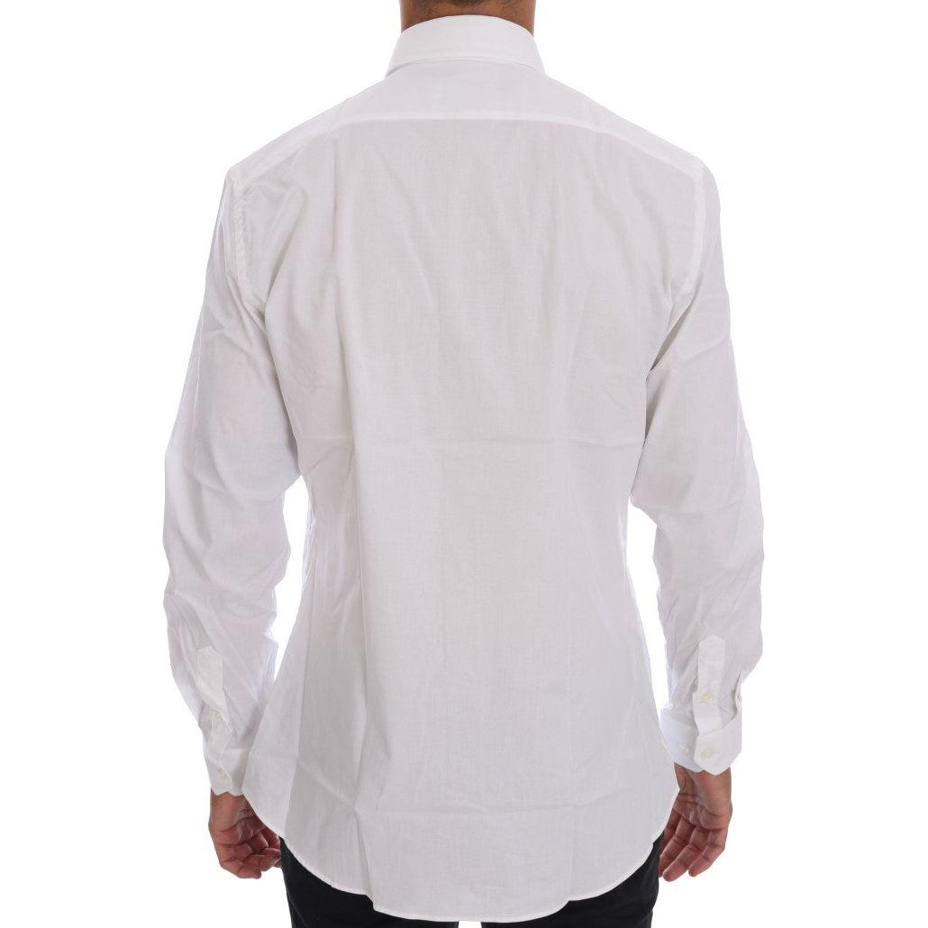 Moschino White Cotton Stretch Slim Fit Dress Shirt TSH1386-2