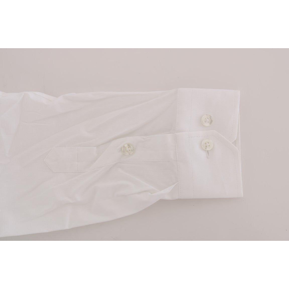 Moschino White Cotton Stretch Slim Fit Dress Shirt TSH1386-2