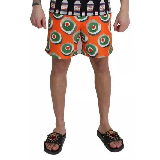 Dolce & Gabbana Orange Cupcake Beachwear Shorts Swimwear BIK1087-IT4