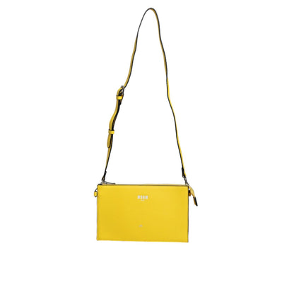 MSGM Yellow Leather Logo Crossbody Sling Shoulder Bag MSGM