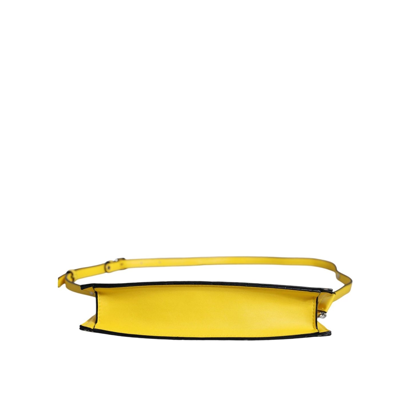 MSGM Yellow Leather Logo Crossbody Sling Shoulder Bag MSGM