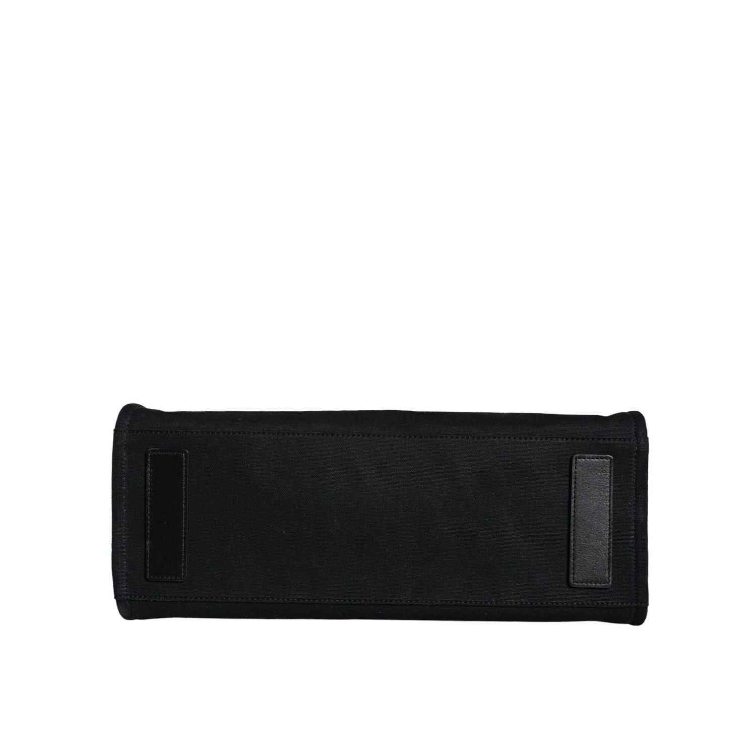 حقيبة كروس بودي من فيرساتشي بمقبض علوي من القماش والجلد باللون الأسود