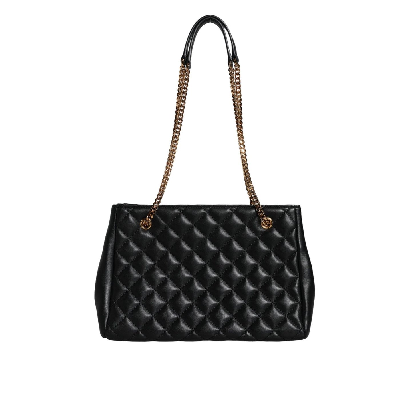 Versace Black Quilted Nappa Leather Shoulder Chain Strap Bag