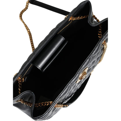 Versace Black Quilted Nappa Leather Shoulder Chain Strap Bag
