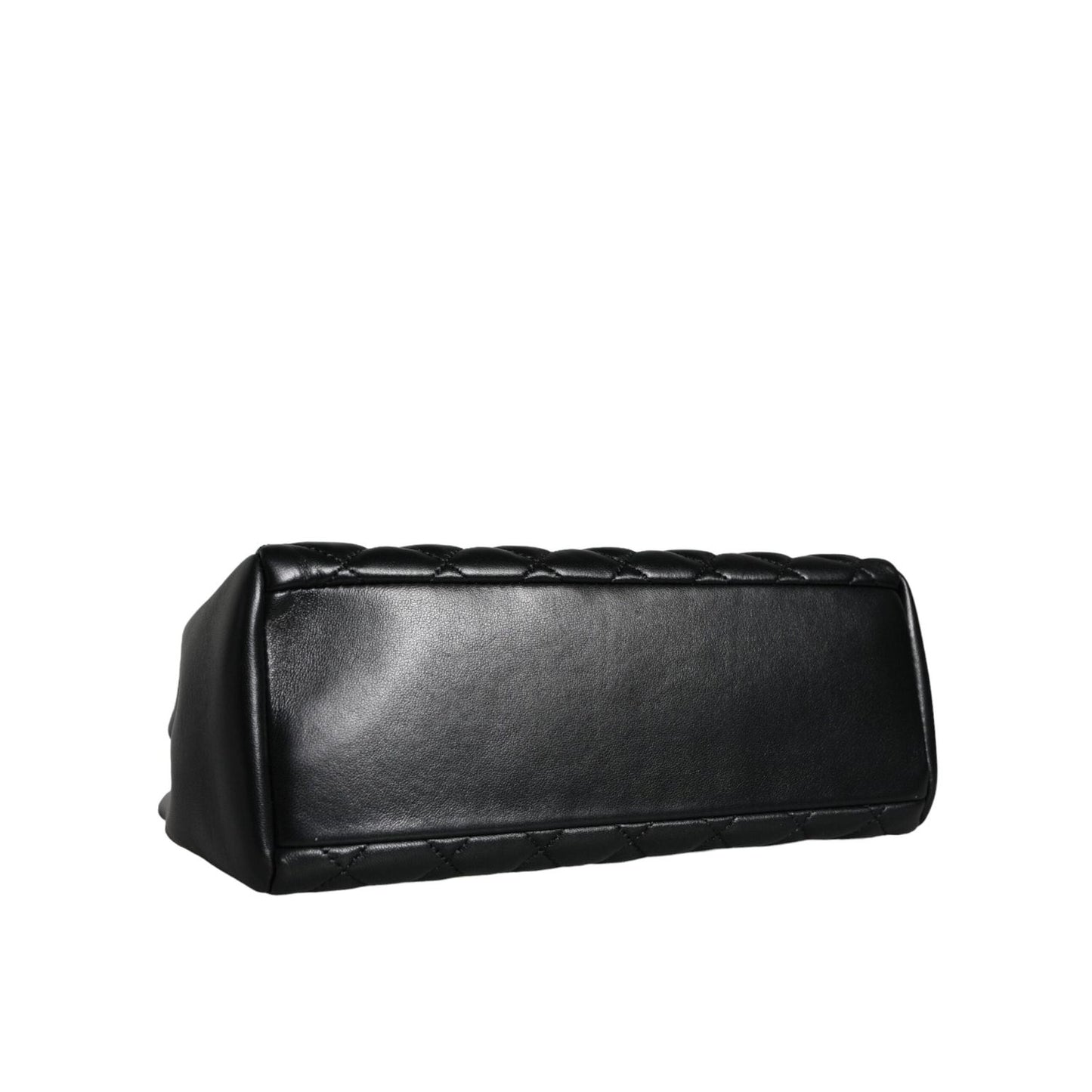 Versace Black Quilted Nappa Leather Shoulder Chain Strap Bag