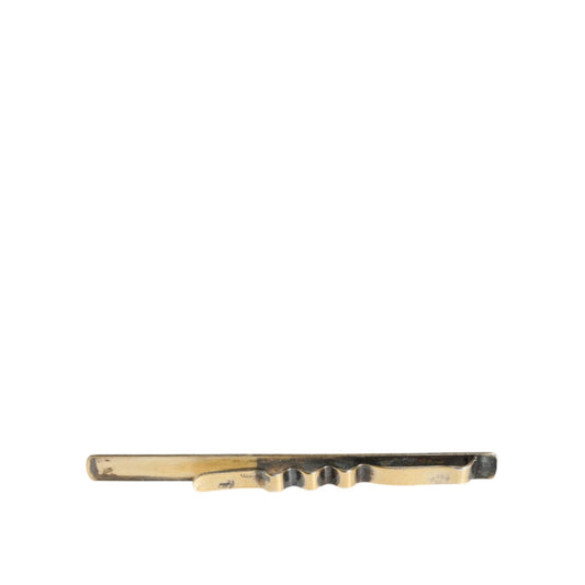 Dolce & Gabbana Gold Tone Brass Logo Branded Men Tie Clip Bar SMY10399