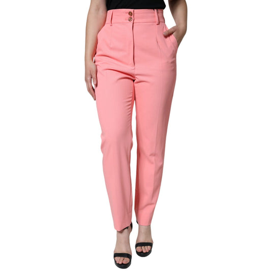 Dolce & Gabbana Rose Pink Polyester High Waist Tapered Pants PAN75517-44