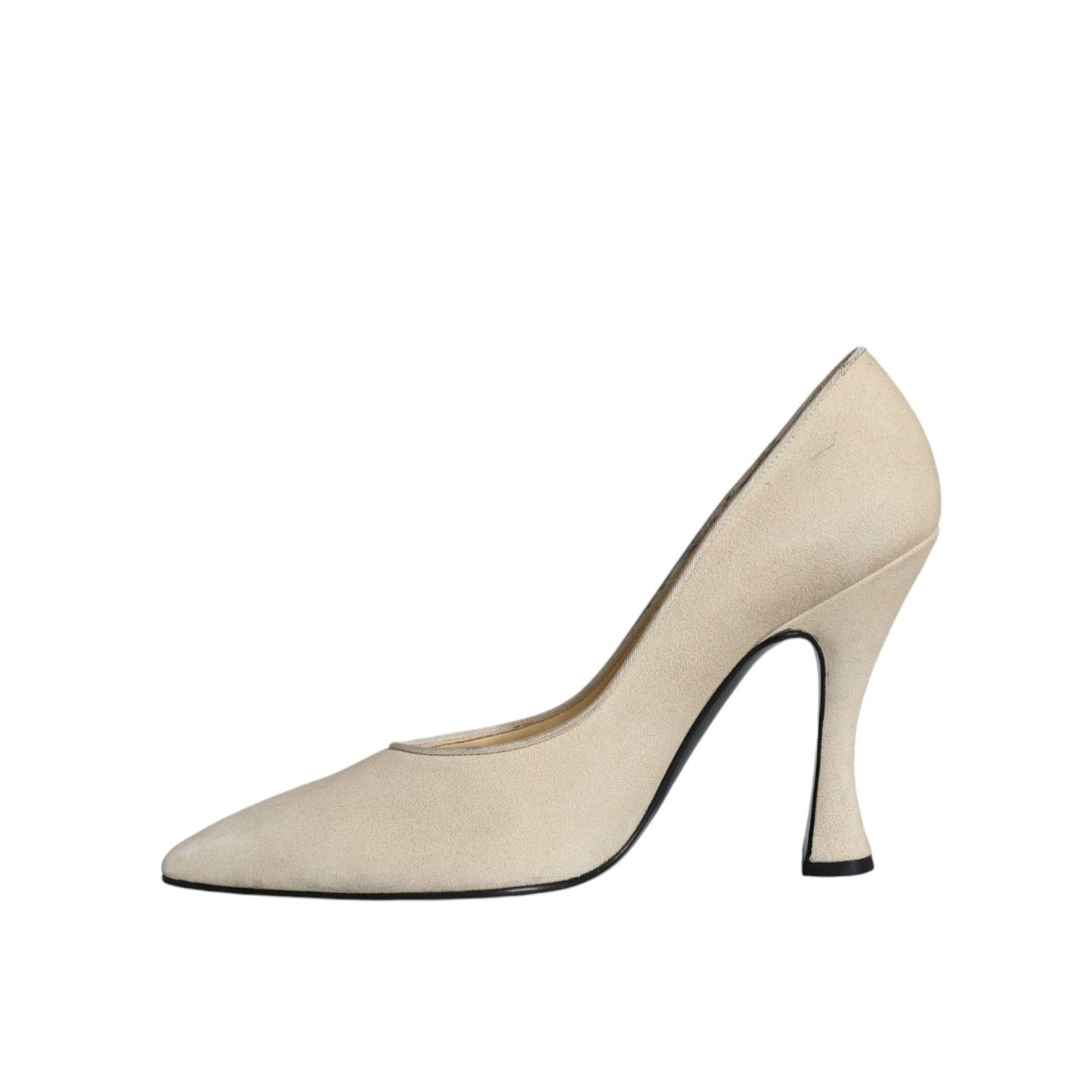 Dolce & Gabbana Beige Suede Leather High Heels Pumps Shoes