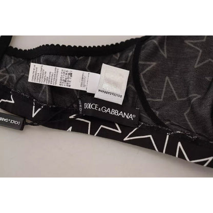 Dolce & Gabbana Black Millennials Star Non Wire Cotton Bra Underwear