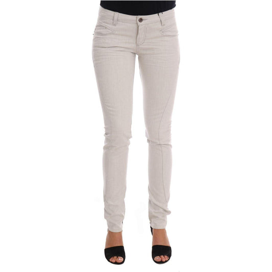Costume National White Cotton Stretch Slim Jeans SIG30129-1