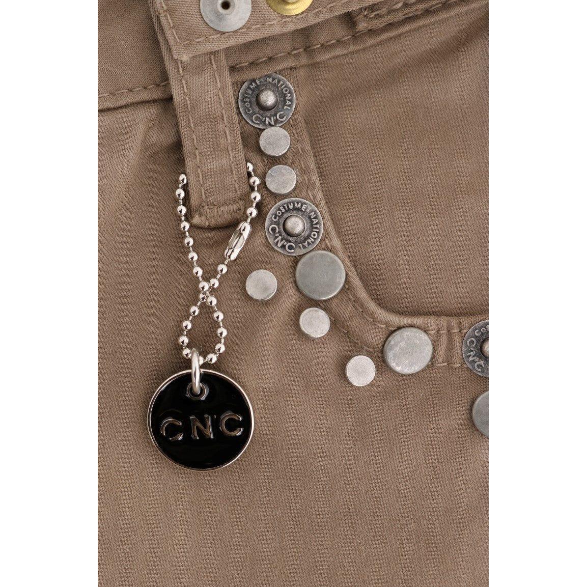 米色超修身版型设计师牛仔裤