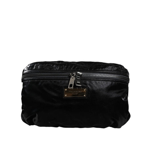 Dolce & Gabbana Black Nylon Fabric Belt Waist Fanny Pack Bag BAG4107