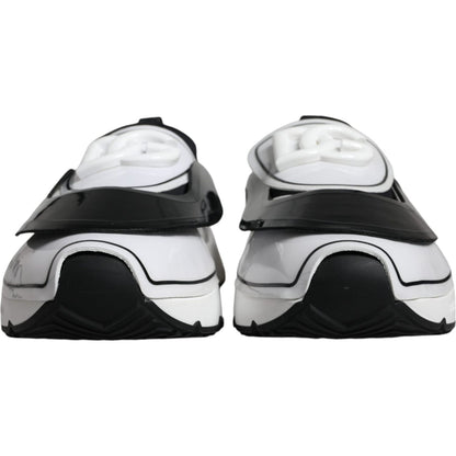 Dolce & Gabbana White Black Logo Plaque Daymaster Sneakers Shoes