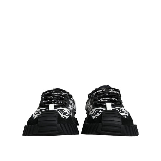 Dolce & Gabbana Black Logo Lace Up Low Top NS1 Sneakers Shoes