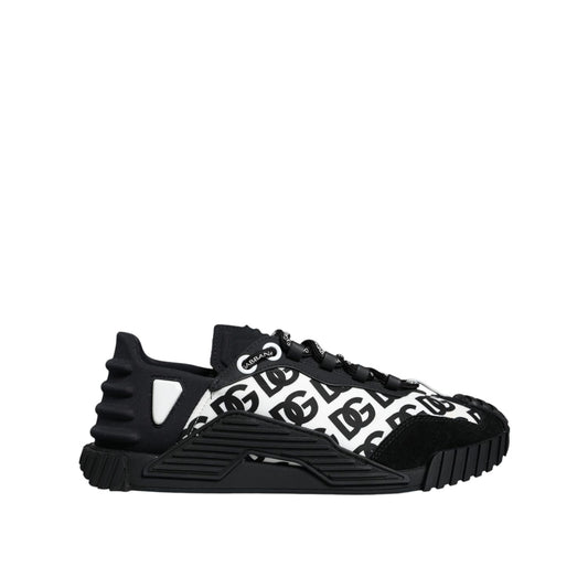 Dolce & Gabbana Black Logo Lace Up Low Top NS1 Sneakers Shoes