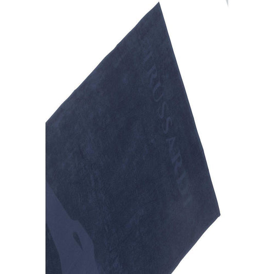 Trussardi Beachwear Blue Cotton Men's Beach Towel TR-24327-UNISEX