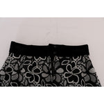 Dolce & Gabbana Floral Macramé Lace Crystal Button Skirt SKI1049-1