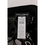 Dolce & Gabbana Floral Macramé Lace Crystal Button Skirt SKI1049-1