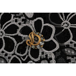 Dolce & Gabbana Floral Macramé Lace Crystal Button Skirt SKI1049-1