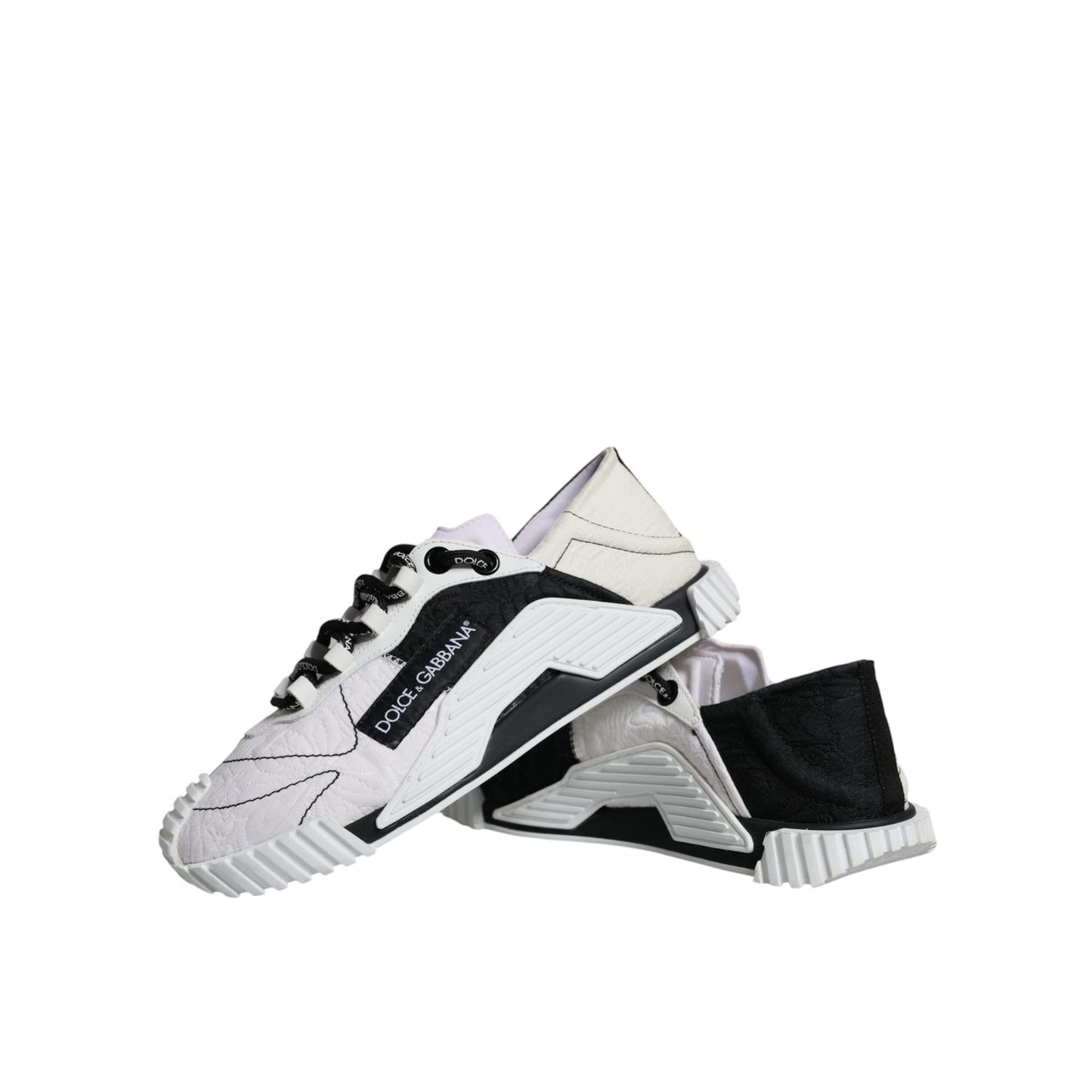 Dolce & Gabbana White Black Low Top NS1 Sneakers Shoes
