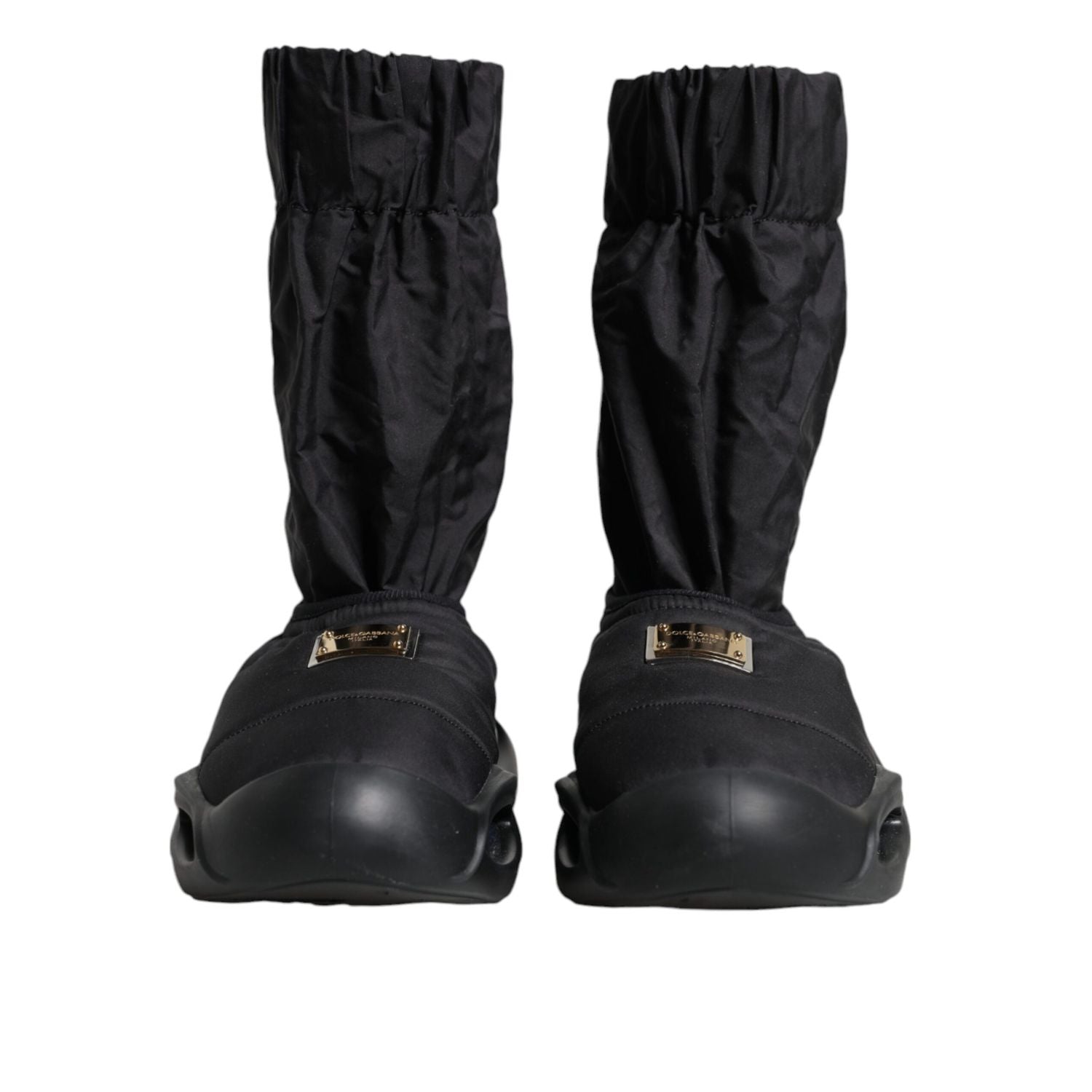 Dolce & Gabbana Black Slip On Wave Socks Sneakers Shoes