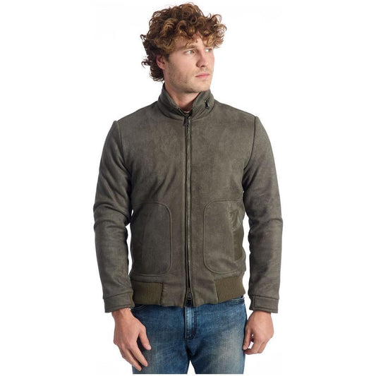 Roberto Pepe Luxury Green Ecomontone Men Jacket ROPE-24678-IT46 | S