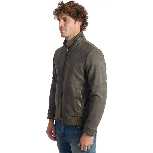 Roberto Pepe Luxury Green Ecomontone Men Jacket ROPE-24678-IT46 | S